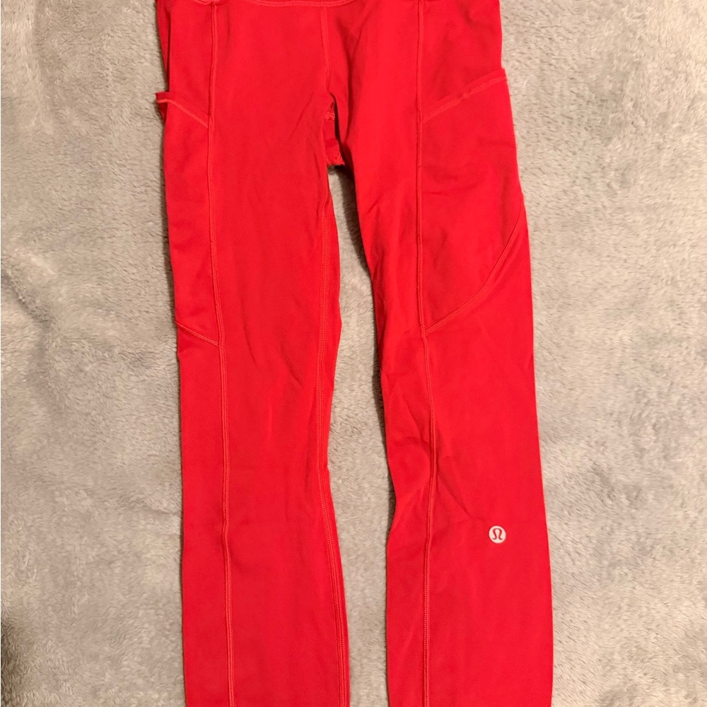 lululemon athletica Red Athletic Leggings